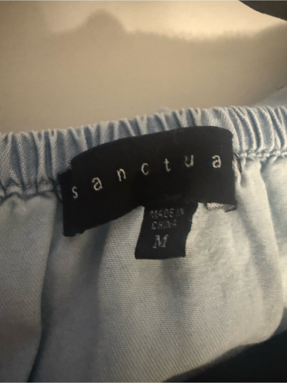 Sanctuary Chambray Lace-Up Peasant Top- M - Picture 6 of 7